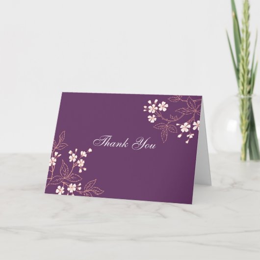 Koral Plum Floral Baby shower Hostess Bedankkaart (Voorkant)