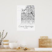 Koral Springs Map - Florida - City Map Poster (Keuken)