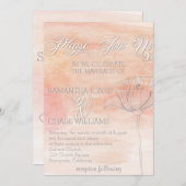 KORAL WATERVERF MODERN WEDING KAART (Voorkant / Achterkant)