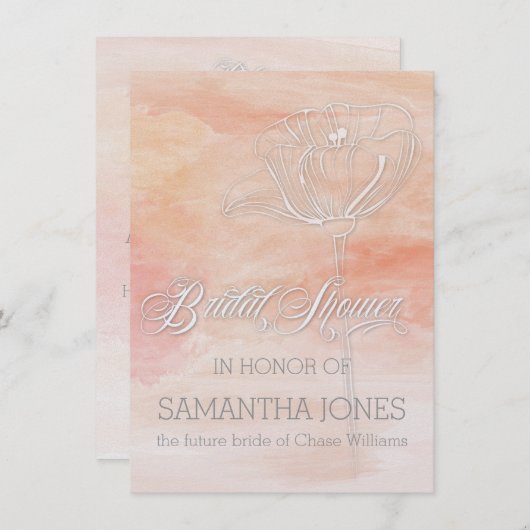 KORAL WATERVERF MODERN WEDING KAART (Voorkant / Achterkant)