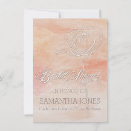 KORAL WATERVERF MODERN WEDING KAART