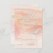 KORAL WATERVERF MODERN WEDING RSVP KAARTJE (Voorkant / Achterkant)
