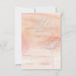 KORAL WATERVERF MODERN WEDING RSVP KAARTJE