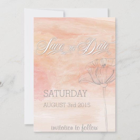 KORAL WATERVERF MODERN WEDING SAVE THE DATE (Voorkant)