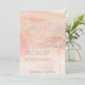 KORAL WATERVERF MODERN WEDING SAVE THE DATE (Staand voorkant)