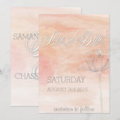 KORAL WATERVERF MODERN WEDING SAVE THE DATE (Voorkant / Achterkant)
