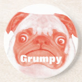 Korale Grumpy Puggy Zandsteen Onderzetter (Voorkant)