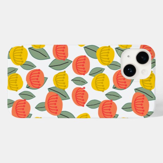 Koralen en goudbloemen Case-Mate iPhone case (Achterkant (horizontaal))