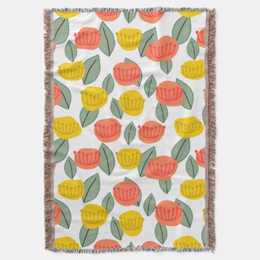 Koralen en goudbloemen deken (Voorkant Verticaal)