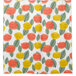 Koralen en goudbloemen douchegordijn