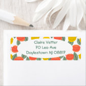 Koralen en goudbloemen etiket (Insitu)