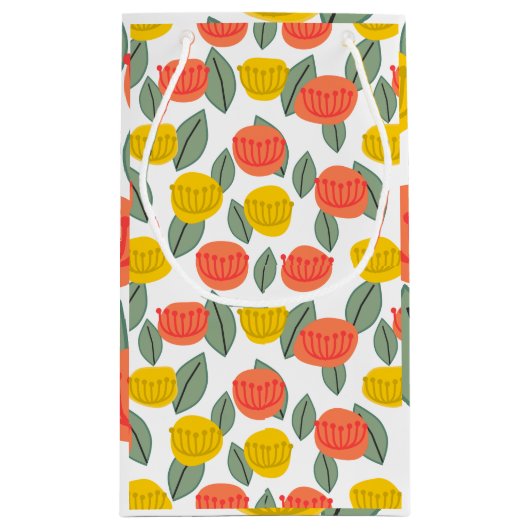 Koralen en goudbloemen klein cadeauzakje (Achterkant)