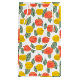 Koralen en goudbloemen klein cadeauzakje