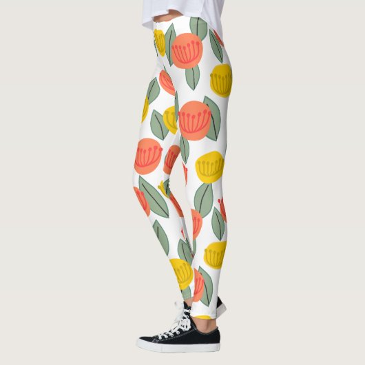 Koralen en goudbloemen leggings (Links)
