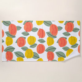 Koralen en goudbloemen strandlaken