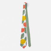 Koralen en goudbloemen stropdas (Voorkant)