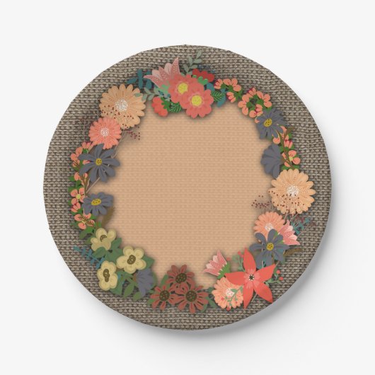 Koralen en gouden bloemen, schaars, papier Bord (Voorkant)