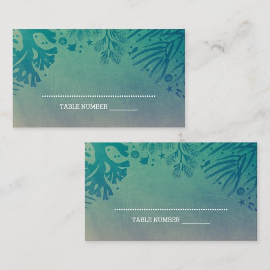 Koralen en tropische oceaanschatten Blauwgroen Plaatskaartje (Voorkant / Achterkant)