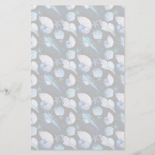Koralen met schelpenpatroon briefpapier (Voorkant)