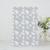 Koralen met schelpenpatroon briefpapier (Staand voorkant)