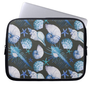 Koralen met schelpenpatroon laptop sleeve