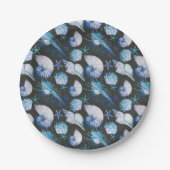 Koralen met schelpenpatroon papieren bordje (Voorkant)
