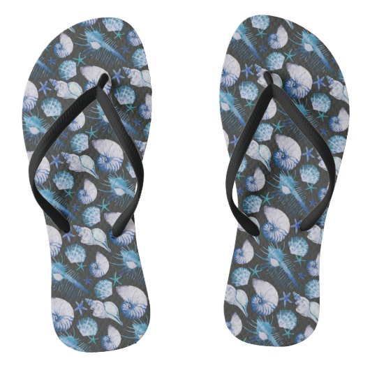 Koralen met schelpenpatroon teenslippers (Voetbed)