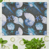 Koralen met schelpenpatroon theedoek (Gevouwen)