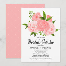 Koralen Waterverf Floral Bridal Shower