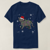 Korat Cat Christmas Lights Christmas Cat Santa hat T-shirt (Design voorkant)