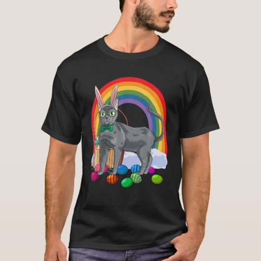 Korat Cat Easter Eggs Bunny T-shirt (Voorkant)