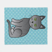 Korat kat met ronde groene ogen fleece deken (Voorkant (Horizontaal))