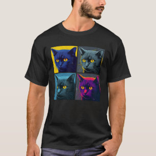 Korat Kat Pop Illustratie Kleurrijke Dieren Vrouwe T-shirt