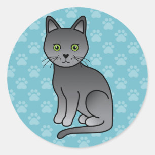 Korat Kat Schattige Cartoon Illustratie Ronde Sticker