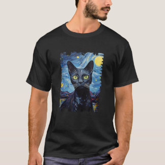 Korat Kat Sterrennacht Schilderen Mama Papa Mannen T-shirt