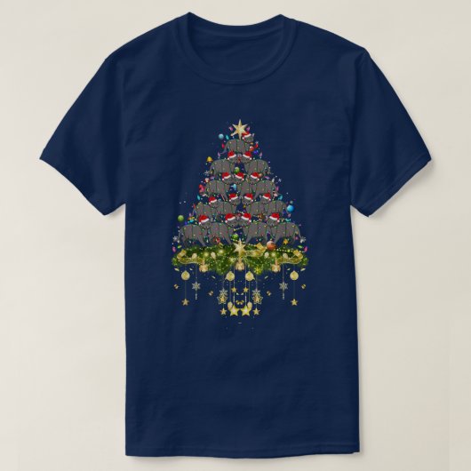 Korat met kerstboomverlichting met korte kat t-shirt (Design voorkant)
