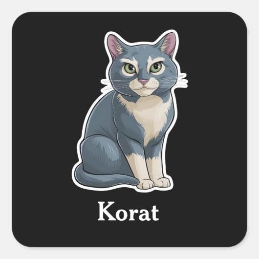 Korat Vierkante Sticker (Voorkant)