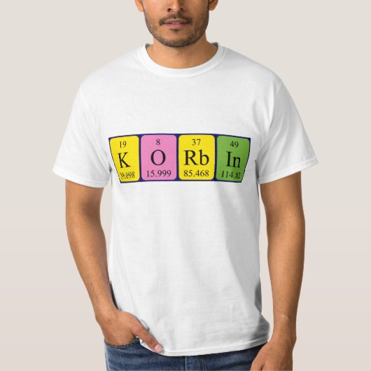 Korbin periodieke tabelnaam shirt (Voorkant)