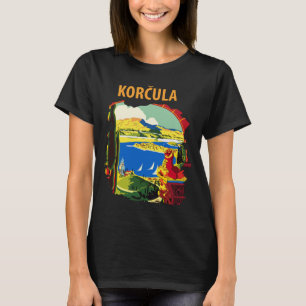 Korcula Kroatië Haven Uitzicht Groene Reis T-shirt