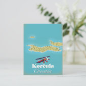 Korčula Kroatië kaart (Staand voorkant)