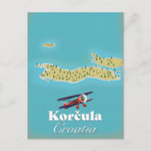Korčula Kroatië-kaart Briefkaart (Voorkant)