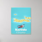 Korčula Kroatië-kaart Canvas Afdruk (Voorkant)