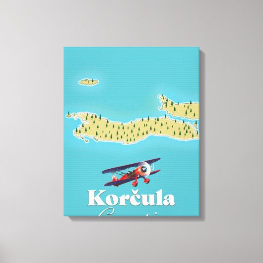 Korčula Kroatië kaart Canvas Afdruk (Voorkant)