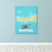Korčula Kroatië kaart Canvas Afdruk (Insitu (Houten vloer))