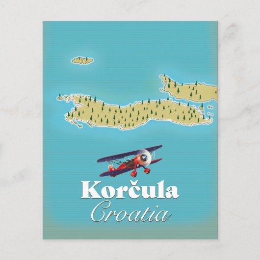 Korčula Kroatië-kaart Flyer (Voorkant)