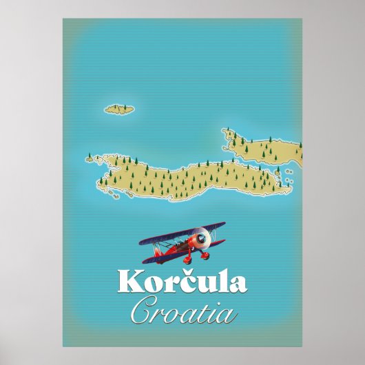 Korčula Kroatië-kaart Poster (Voorkant)