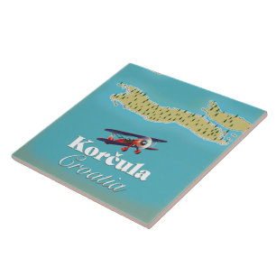Korčula Kroatië kaart Poster Tegeltje