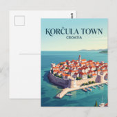 Korčula Stad Kroatië Briefkaart (Voorkant / Achterkant)