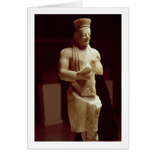 Kore figuur van een jong vrouw Athenian met een b