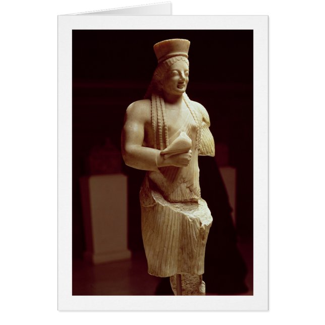 Kore figuur van een jong vrouw Athenian met een b (Voorkant)